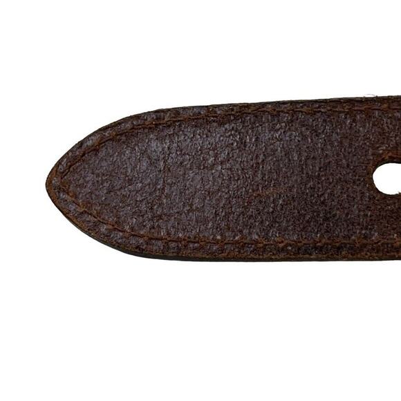 Fossil Womens Leather Brown Tan Gold Tone Buckle Adjustable 1.25" Wide x 26-32" - Picture 12 of 16